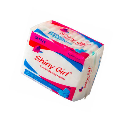 좋은 가격 서아프리카에서 파는 파란색 인쇄 된 구멍이 뚫린 직물 없는 290mm 위생용 패드 온라인으로